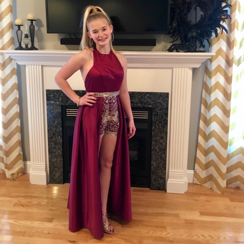 Homecoming or Prom Romper w/removable train.